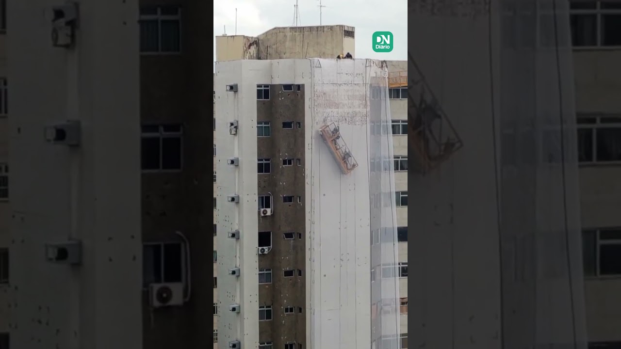 Imagem da notícia Vídeo: Operários ficam pendurados em plataforma de prédio no bairro Aldeota