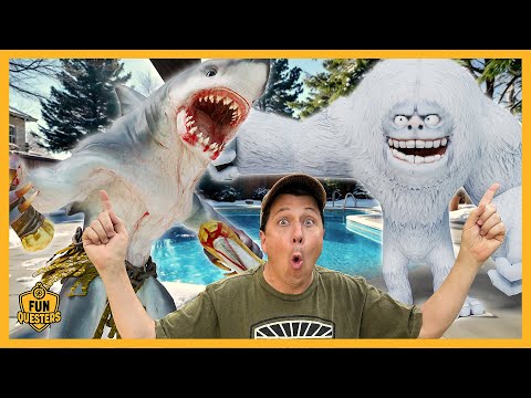 Monster Shark vs Giant Snow Monster! Which FunQuesters Monster Wins?