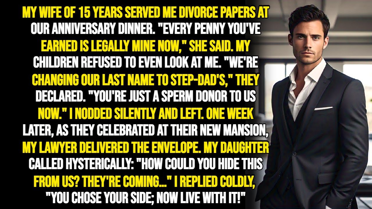My Wife Handed Me Divorce Papers at Our Anniversary Dinner—A Week Later, My Lawyer Got Revenge