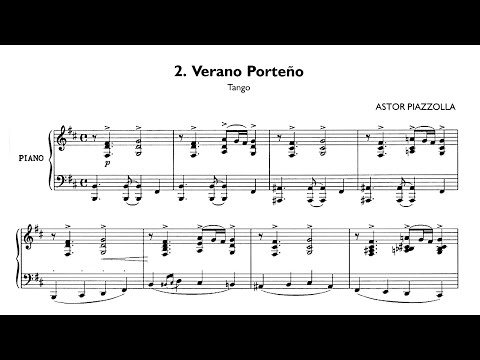 Astor Piazzolla: Tango "Verano Porteño" for piano (with score)
