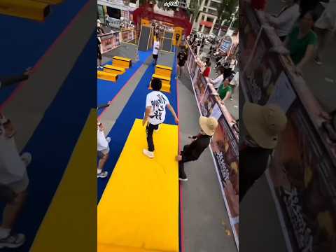 The boy in the white shirt won the fast race #shortsvideo