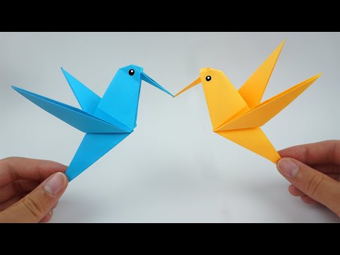 Vogel basteln - Papier vogel falten - Basteln mit papier | Origami bird