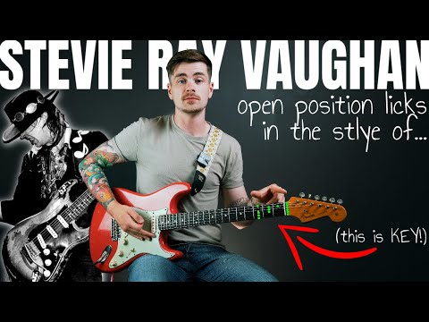 Stevie Ray Vaughan Open String Blues Licks... (these sound FILTHY on a strat)