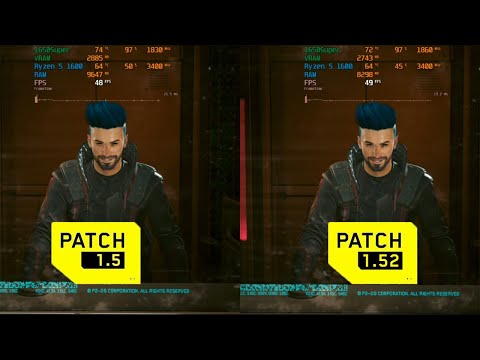 Cyberpunk 2077 Patch 1.52 vs Patch 1.5 Performance/Graphics FPS Test