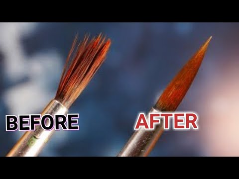 How to fix damaged paint brush. Artist hack. How to Restore Artist's old paint brush