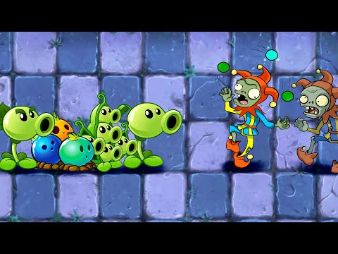 All Free Plants Max Level vs Jester Zombie - PVZ 2 Gameplay