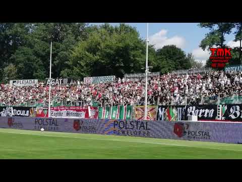 Doping kibiców Zagłębia Sosnowiec w meczu z Widzewem Łódź 08.08.2021
