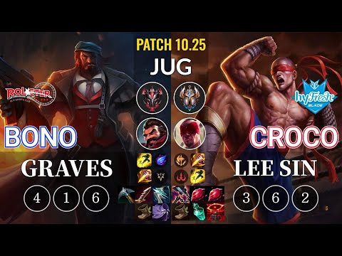 KT Bono Graves vs hyF Croco Lee Sin Jungle - KR Patch 10.25