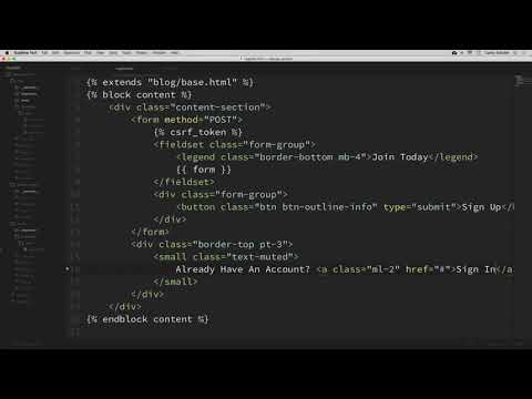 Python Django Tutorial  Full Featured Web App Part 6   User Registration