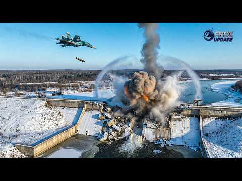 Su-34 Drops FAB-3000 on Ukraine Dam — Supply Lines Disrupted