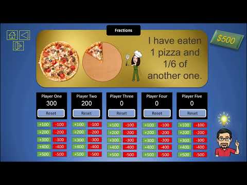 Math Jeopardy For First Grade With Automatic Scoreboard