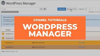 cPanel Tutorials – WordPress Manager