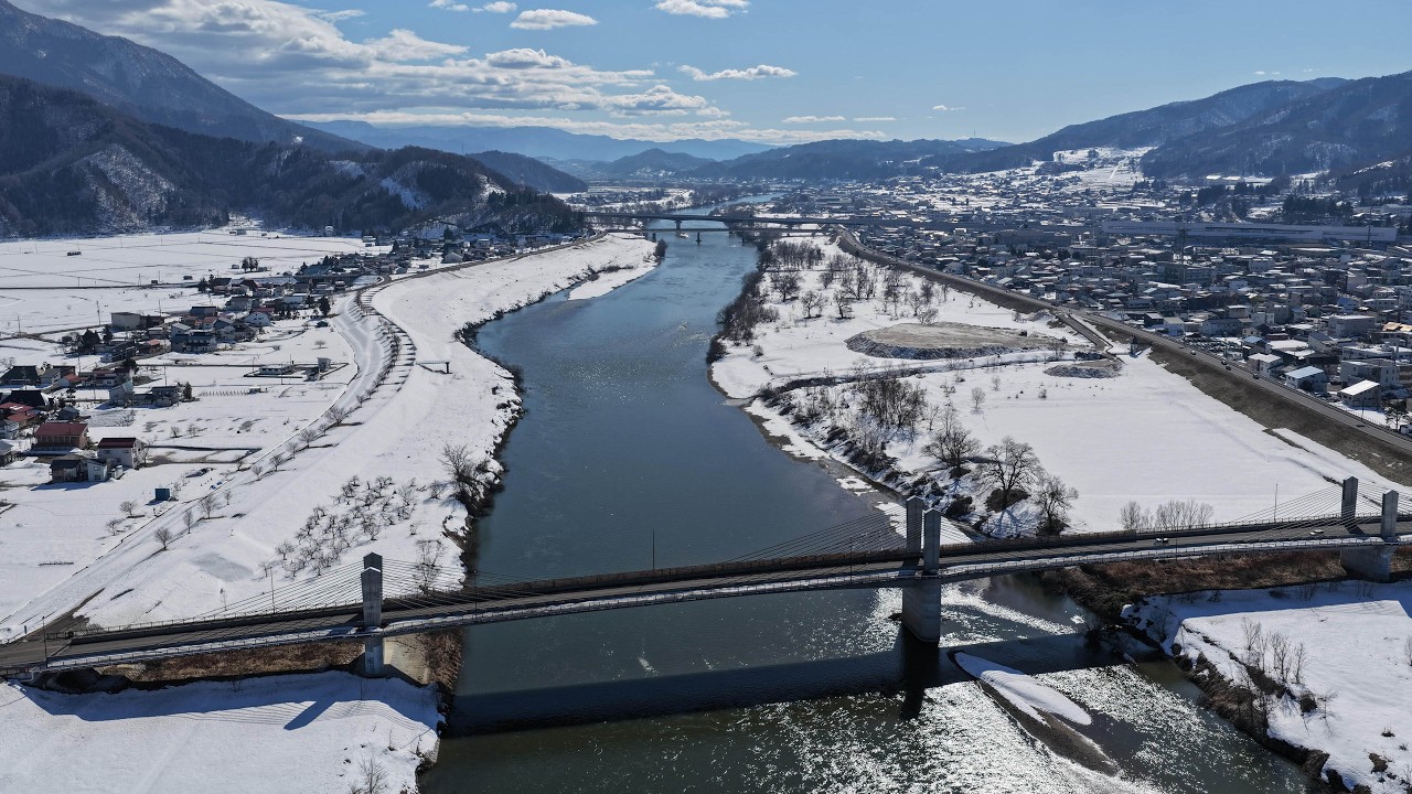 【冬の飯山市】マウスコンピューター生産工場・飯山市の風景【ドローン映像】｜マウスコンピューター