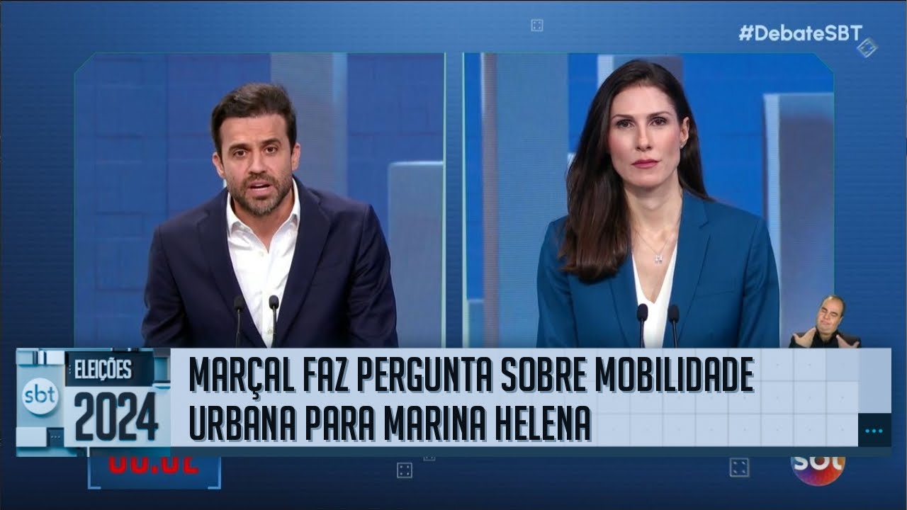 Debate SBT: Pablo Marçal (PRTB) faz pergunta sobre mobilidade urbana a Marina Helena (Novo)