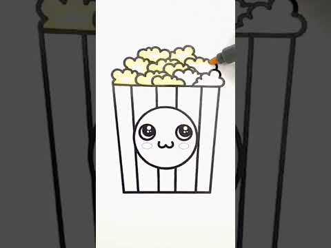 Colorindo pipoca kawai | #shorts