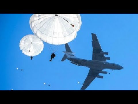 RAW North Korea Global Tensions Russian Paratroopers War Games North Korea Border November 2017 Video