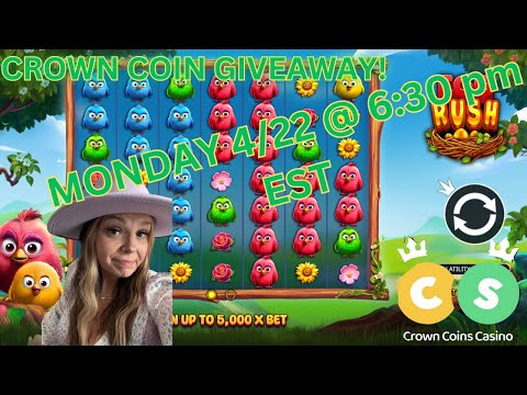 Crown Coin Casino Monday Giveaway! Come Join the Moon Crew, maybe win some free S.C from our Raffle - YouTube