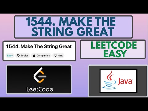 Leetcode 1544 Make The String Great Easy Java Solution