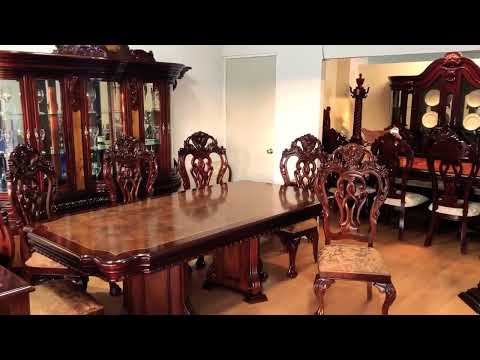 COMEDOR CLÁSICO ESPAÑOL MUEBLES FINOS ELEGANTES DISEÑO PROVENZALES MADERA