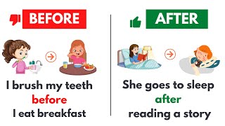 “Before” & “After” in English | What comes before and what after |  Daily Routines #beforeandafter