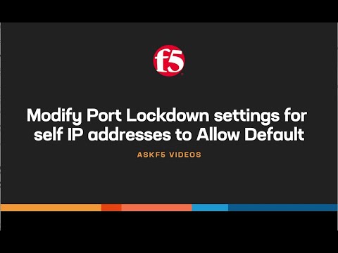Modify Port Lockdown settings for self IPs to Allow Default