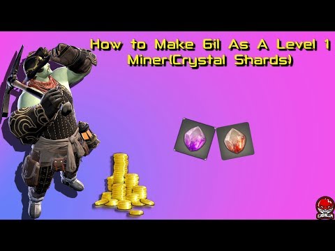 FFXIV How to Make Gil As A Level 1 Miner (crystal shards)