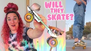 I tried my grandma's VINTAGE ROLLER SKATES 🙈