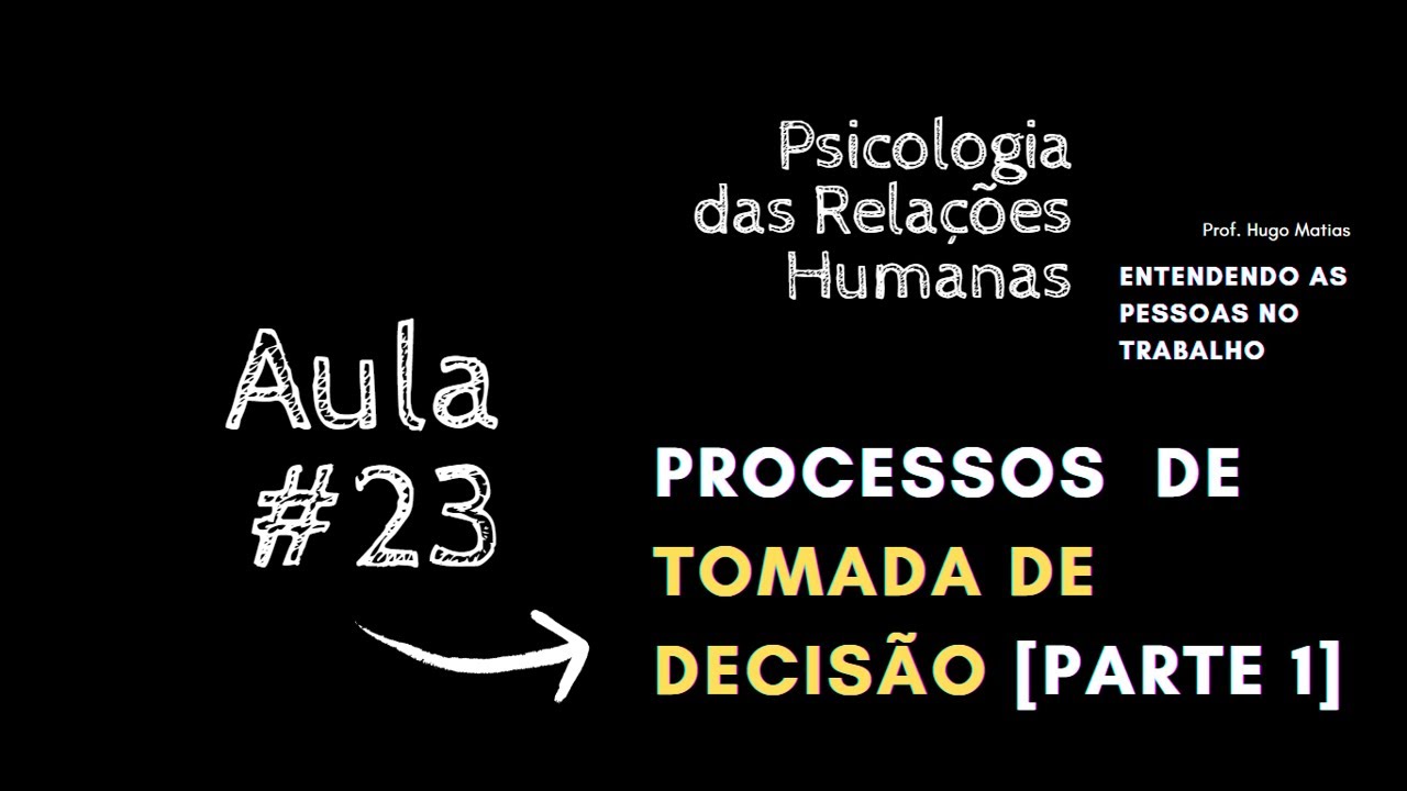 Processos de tomada de decisão [parte 1]