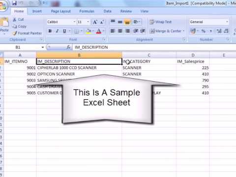 3 IRS POS System - Import Item
