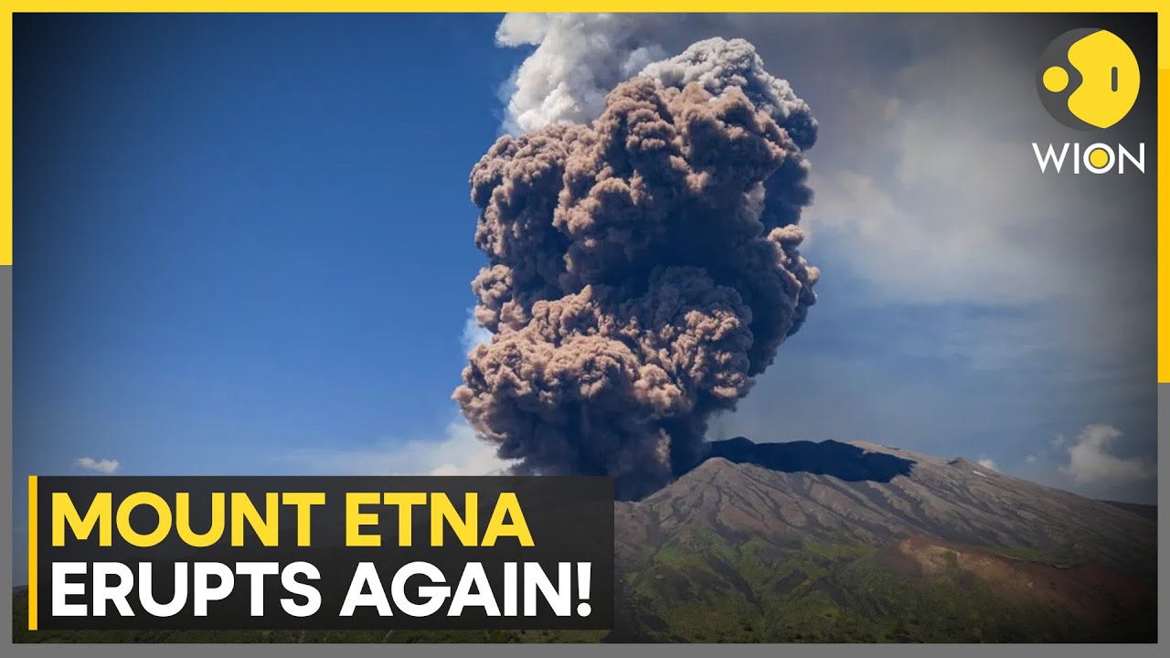 Mount Etna Eruption: Mount Etna Shrouds Sicilian Sky with Volcanic Ash | WION NEWS