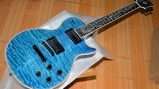 Chibson (Gibson) Les Paul UnBoXing Custom Blue Quilt Top