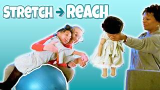First Stretch, Then Reach Up: How It’s Done 👧🏽🟣 | Pediatric PT for Moderate Cerebral Palsy #51