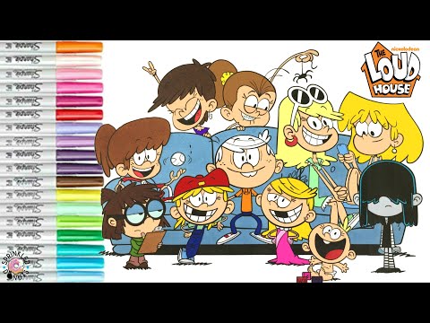The Loud House Coloring Book Page Lincoln Loud & All 10 Sisters Lori Leni Luna Luan Lynn Lucy Lola