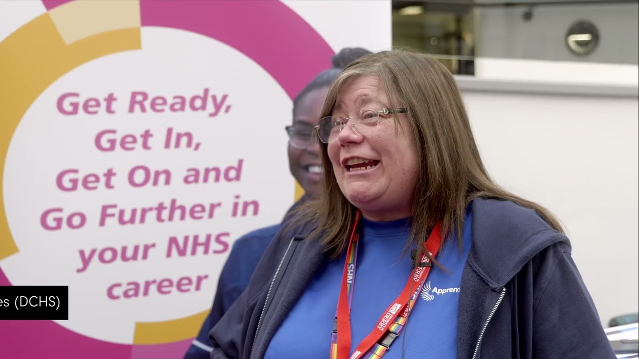 Tracey Nock, Wider Workforce Manager, Derbyshire Community Health Services (DCHS) speaking at an apprenticeships fair