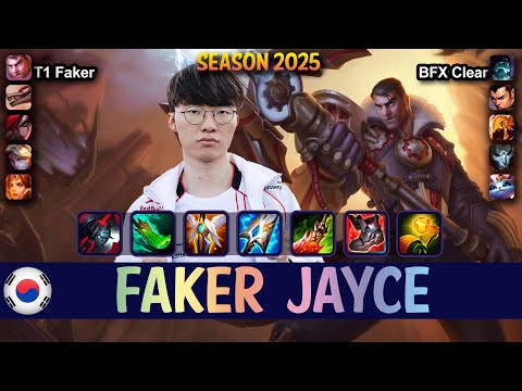 T1 Faker JAYCE vs YORICK Top - Patch 25.08 KR Ranked | lolrec
