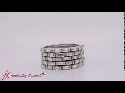 5 Row Baguette Diamond Wedding Band-FDSRDR-716