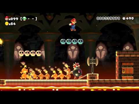 Super Mario Maker - Random Level - King-bomb-om by Bowser - No Commentary 1AB