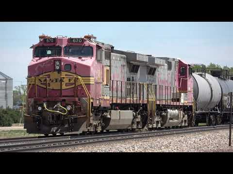 Two Santa Fe Warbonnets tied down on BNSF local and Amtrak 3, Southwest Chief on Raton Pass!