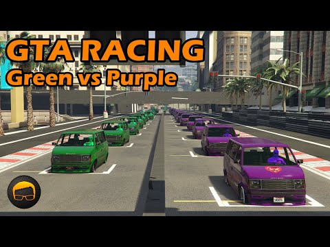 Green vs Purple Team Race! - GTA 5 Chill Racing №50