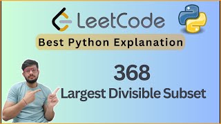 YouTube video 'LeetCode 368. Largest Divisible Subset | DP + Backtracking | Intuition + Code + Dry Run 💻'