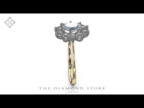 FET25 - Aquamarine 0.70ct and Diamond 0.50ct 18K Gold Ring