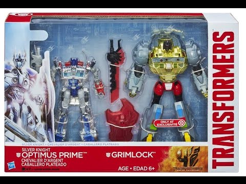 Silver Knight Optimus Prime and Grimlock - Target Exclusive.