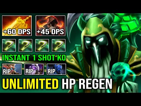 THE BURN KING +105 Radiance DPS Unlimited HP Regen Necrophos Crazy 1 Shot EZ Carry Mid Dota 2