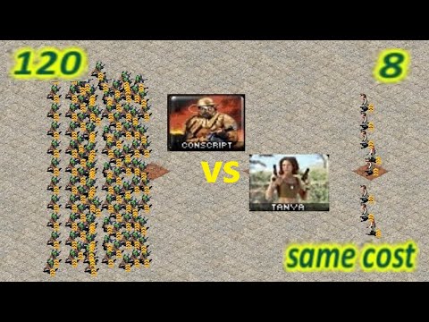 Conscripts vs Tanya - Same Cost Battle: Red Alert 2