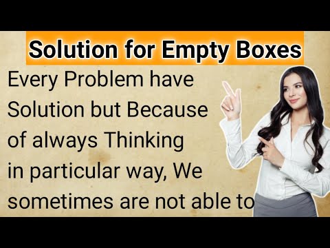 Solution for Empty Boxes | English Story | Learn English By Listening