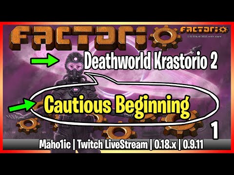 ⚙️Factorio Krastorio 2 Mod✅🏭➡️Deathworld➡️ 1st hour x01