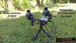 Video thumbnail for Earsight microphone stereo pair VS Audio technica AT4022 (95€ vs 750€) by Immersivesoundscapes