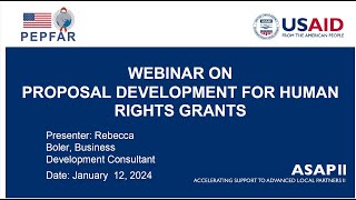 Proposal Development for Human Rights Grants- USAID/ASAP II Webinar