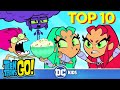 Teen Titans Go Top 10 Starfire Transformations Dckids