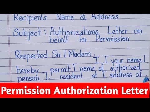 Authorization Letter for Giving Permission Sample | How to Write Authorization Letter Writing